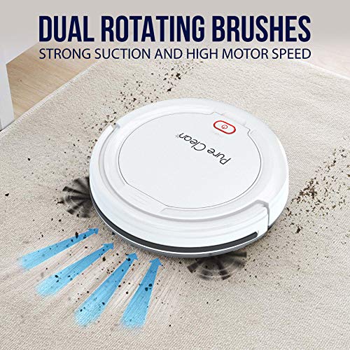 Image of SereneLife Smart Automatic Robotic Vacuum Cleaner - Slim Rechargeable Electric Automatic Robot Vacuum Cleaner w /,Self Programmed Navigation, Anti-fall Sensors (Carpet, Hardwood, Linoleum, Tile), White