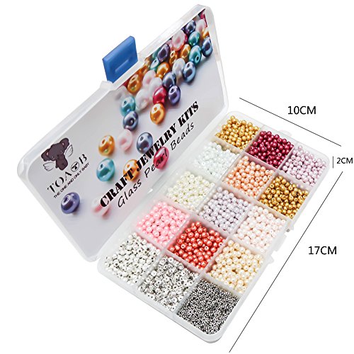 image for TOAOB THE ONE AND ONLY BABY TOAOB 3800pcs Glass Pearl Beads Kit 4mm Mu