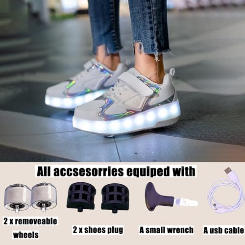Image of Ylllu Kids LED Roller Skate Shoes with Wheel Light up Roller Shoes Gift for Girls Boys Children