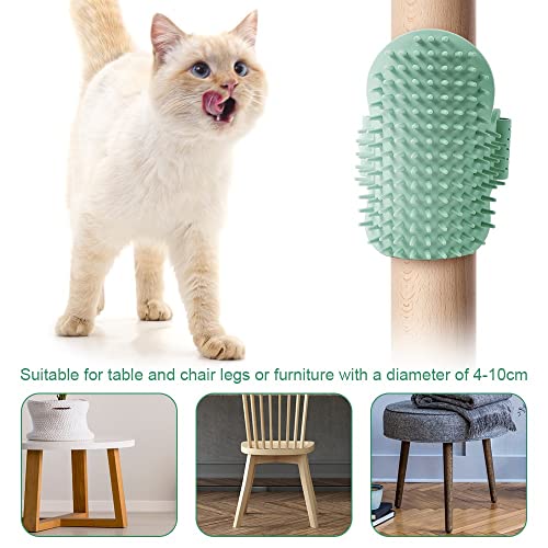 Image of MiOYOOW Cat Self Groomer, Soft Elastic Corner Massage Combs Brush for Cat Grooming Bathing Cleaning Relaxing, Green, Hair Brush for Cats of All Ages