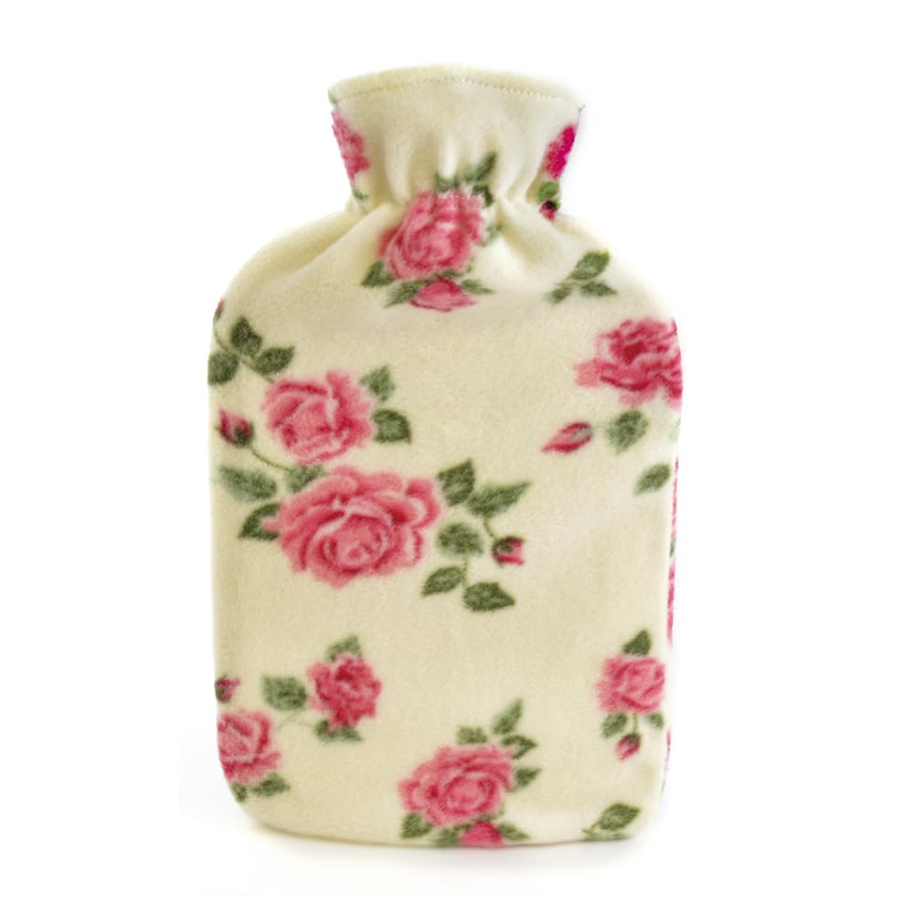 Floral Print Hot Water Bottle Cream
