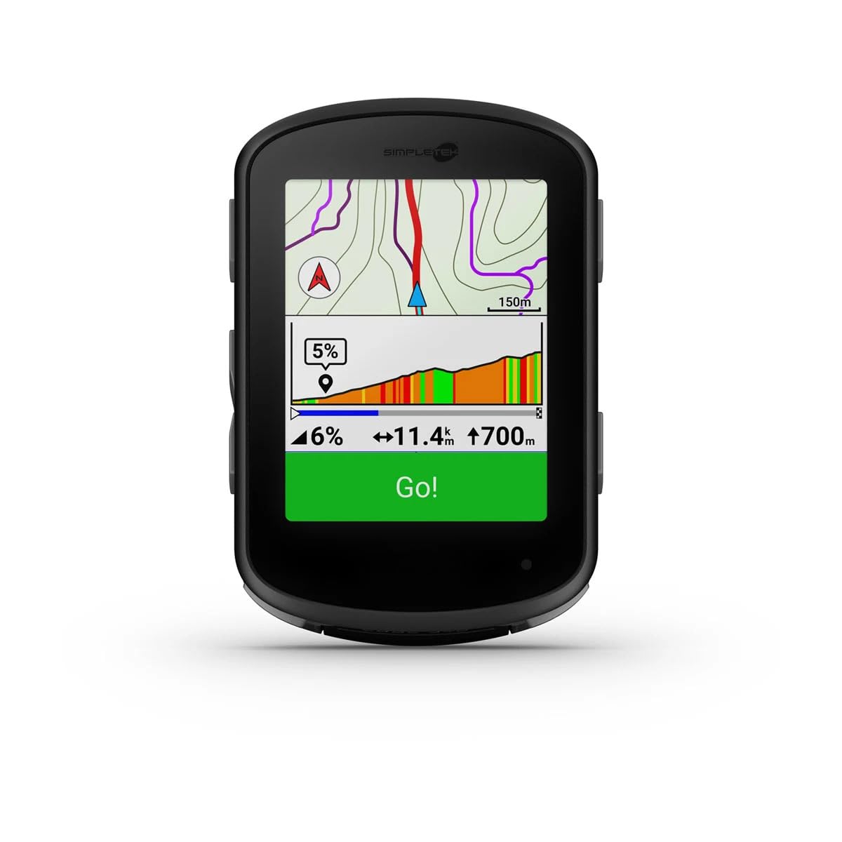 SIMPLETEK - Ciclocomputer Gps Multibanda 16gb Wi-Fi Display Lcd 2,6” Ipx7 | funzioni energia stamina, mappe integrate, schermo a pulsanti, autonomia fino a 42h, 246 x 322 pixel, Bluetooth, Livetrack