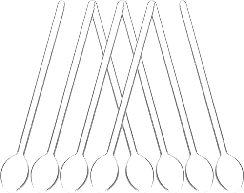 Yardwe 8 cucharas de vidrio para agitar, mini cucharas de café, cucharas de expreso, cucharas de aperitivo, cucharas mezcladoras pequeñas para té