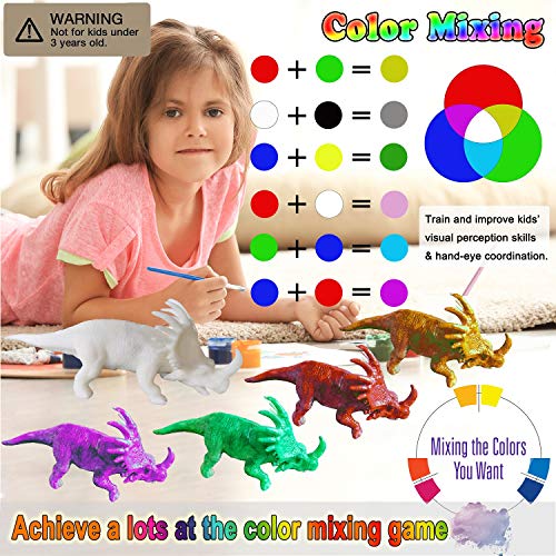 N-brand Boys Crafts for Kids Ages 4-8, Very Cute Art Kits for Kids, 4 Dinosaur Figures and 4 Safari Animals with Art Supplies for Kids, Great Gift Ideas for Boys and Girls’ Birthday