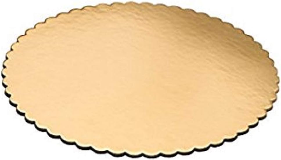 SMARTBUYER 10 Inch Golden Round Cake Base with Laminated White Back - Pack of 10