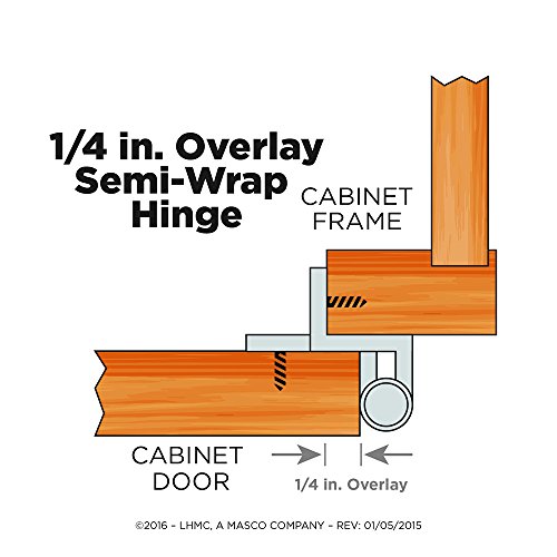 Liberty H01911C-Sn-O 1/4-Inch Semi-Wrap Overlay Hinge (2 Count) #TOP1