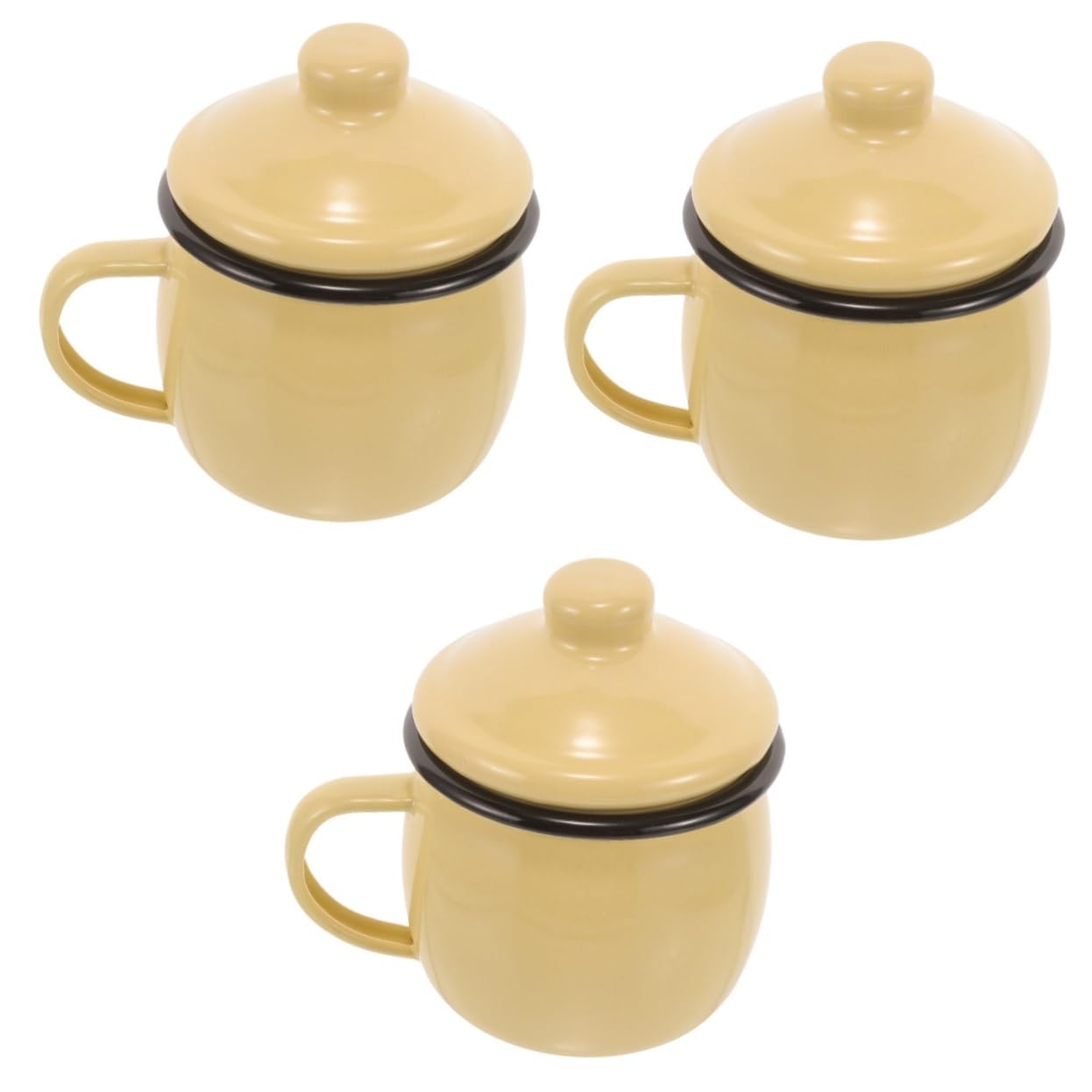 MAGICLULU 3st Kürbisbecher Aus Emaille Trink Gläser Espressotasse Handgehaltene Wasserbecher Kaffeebecher Wasserbecher Für Zuhause Teetasse Rustikale Kaffeetassen Tragbar Büro Campingbecher