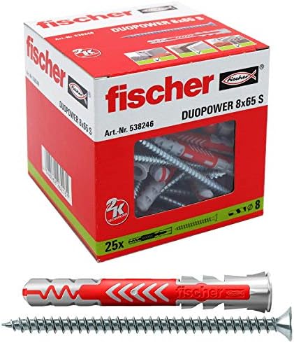 fischer 538246 DuoPower Wall Plug, Grey/red