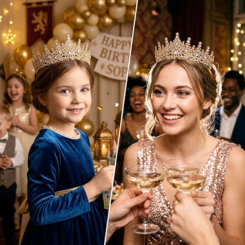 Corona de reina con diamantes de imitación finos para novias y tiaras de boda 5