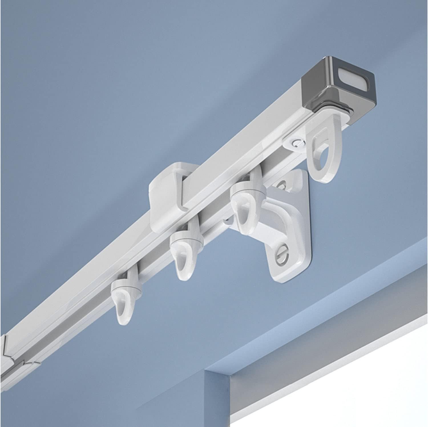 Uitschuifbare gordijnrails, gordijnroede plafond of muur montage, voor