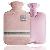 2L Hot Water Bottle with Cover, Premium PVC Hot Water Bag for Hot and Cold Compress, Hand Feet Warme