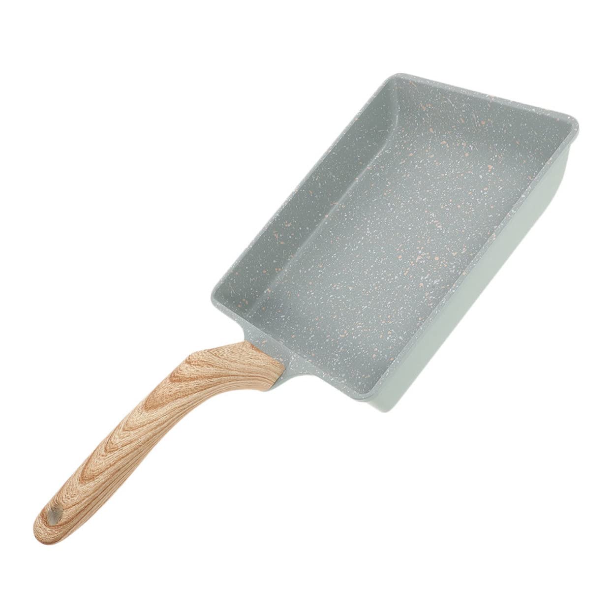 Padella Tamagoyaki Rettangolare Antiaderente Manico in Legno Ergonomico Padellino per Uova e Frittate Giapponesi Distribuzione Calore Uniforme per Cucina Quotidiana