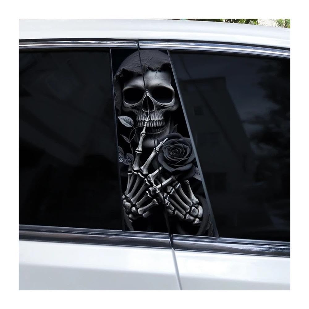 Bertdcx K Skull Car Window Pillar Sticker Door Vinyl Auto Parts(K)