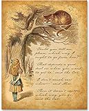 Alice in Wonderland Prints - 11x14 Unframed Wall Art Print Poster - Perfect Alice in Wonderland Gifts and Decorations (Alice Speaks to Cheshire Cat)