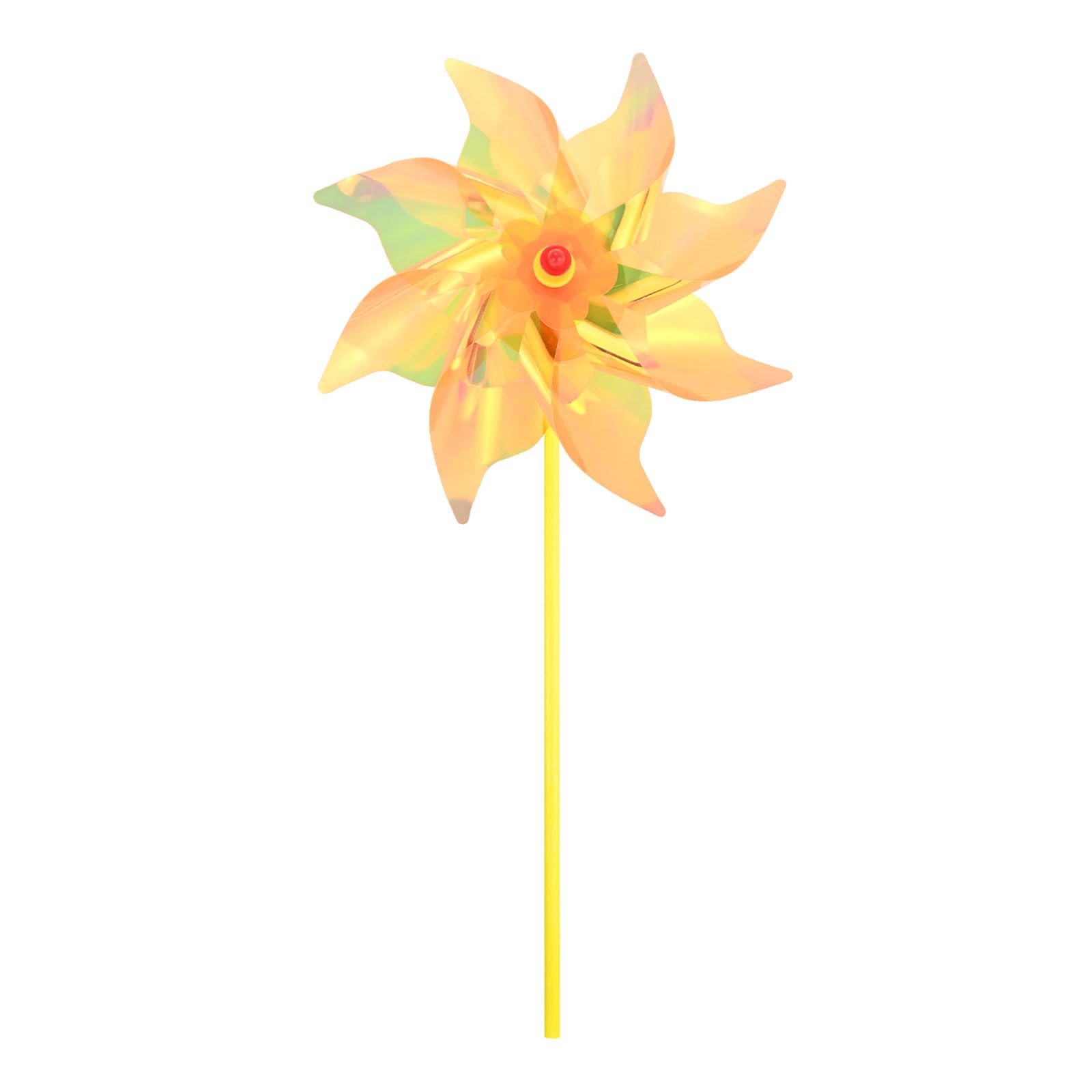 M METERXITY 1-Pack Rainbow Pinwheels, 20 Inch Plastic Wind Spinners Outdoor Flower Windmill for Party Decorations/Yard/Garden, Toy Wind Spinners [Orange]