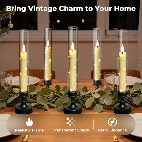 Bougies LED de 26 cm vacillantes programmables avec télécommande - 6