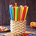 200 PCS Jumbo Smoothie Straws,Colorful Disposable Plastic Large Wide-mouthed Milkshake Straw (0.43