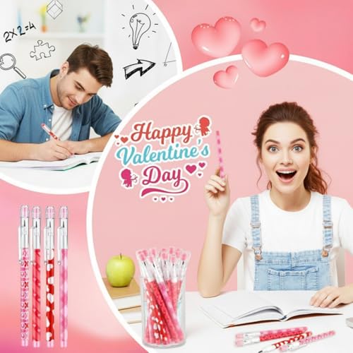 Lápices de grafito para San Valentín Tinlade 100 piezas miniatura 3