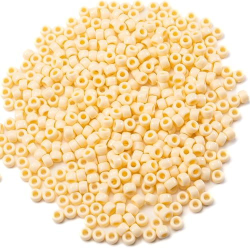 Image of Gxueshan 1000 Pcs Acrylic Pony Beads 6x9mm Pony Beads Bulk DIY for Bracelets Making Plastic Beads Hair Beads for Braids Kandi Beads