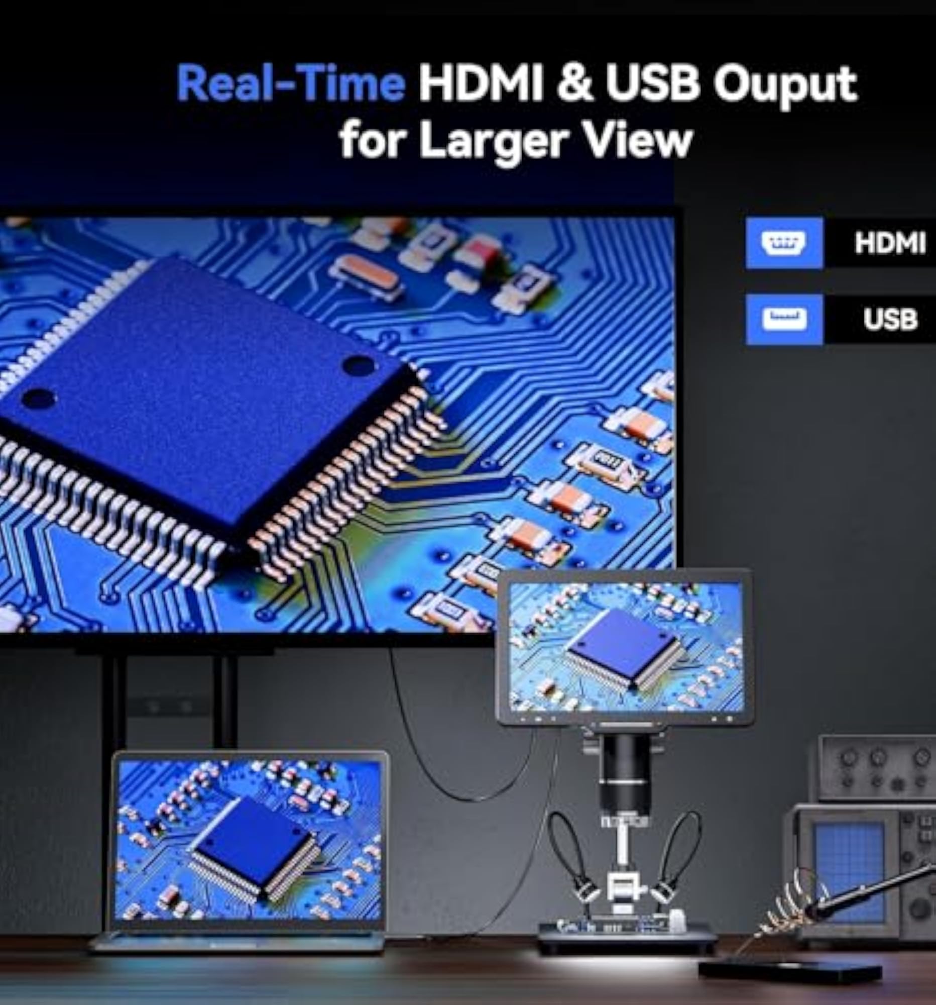 LP101T 10.1" 2K HDMI Digital Microscope