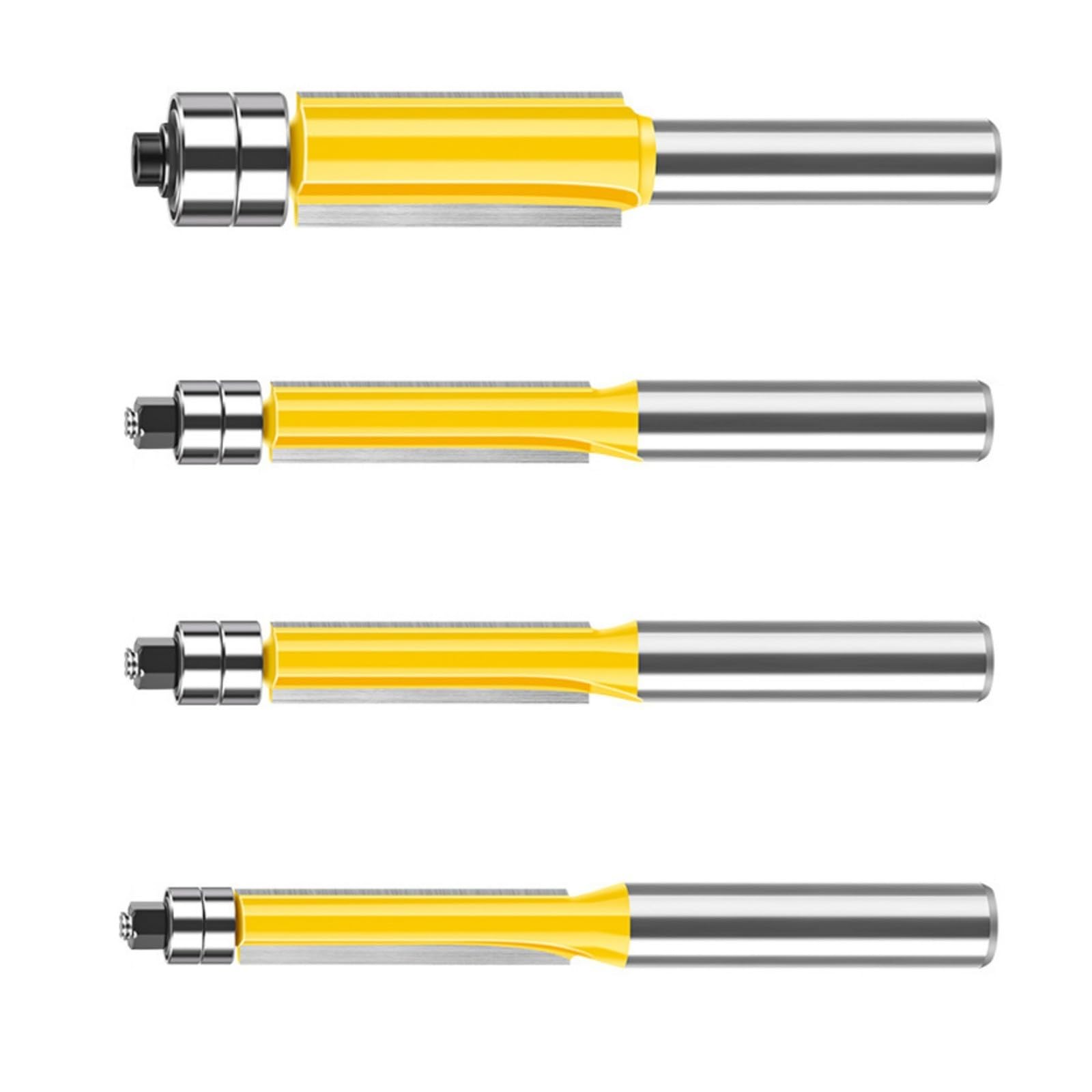 Xuqizzpp 4 Piece Set 45# Steele Woodworking Milling Cutter With Coating For Smooth And Accurate Cut Double Bearing Design Cutter