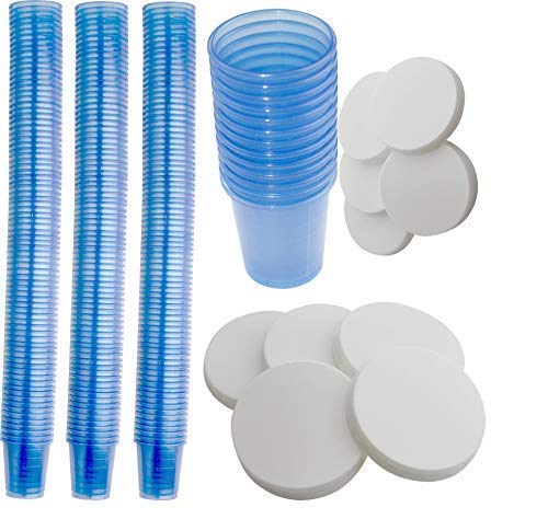 480 Vasos para Medicinas con 480 Tapa Vasos de Chupito Vaso de Medicina Taza de Bebida Varios Colores Medi-Inn - Azul