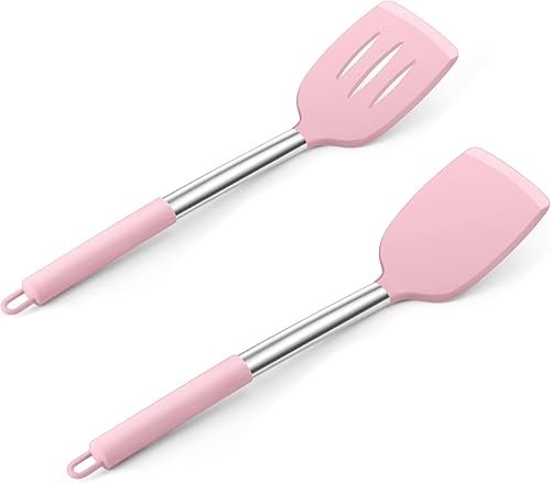 Miniatura 9 de E-far - Juego de utensilios de cocina de 4 piezas, utensilios de cocina de silicona para utensilios de cocina antiadherentes, espátula ranurada
