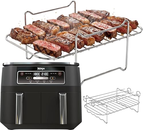 Precision-Fit™ Ninja 7.6L AF200UK Air Fryer Racks | Made for 7.6L Ninja AF200 | 2 Racks + 4 Skewers | 304 Stainless Steel | Ninja AF200UK Accessories | by iStock Ltd