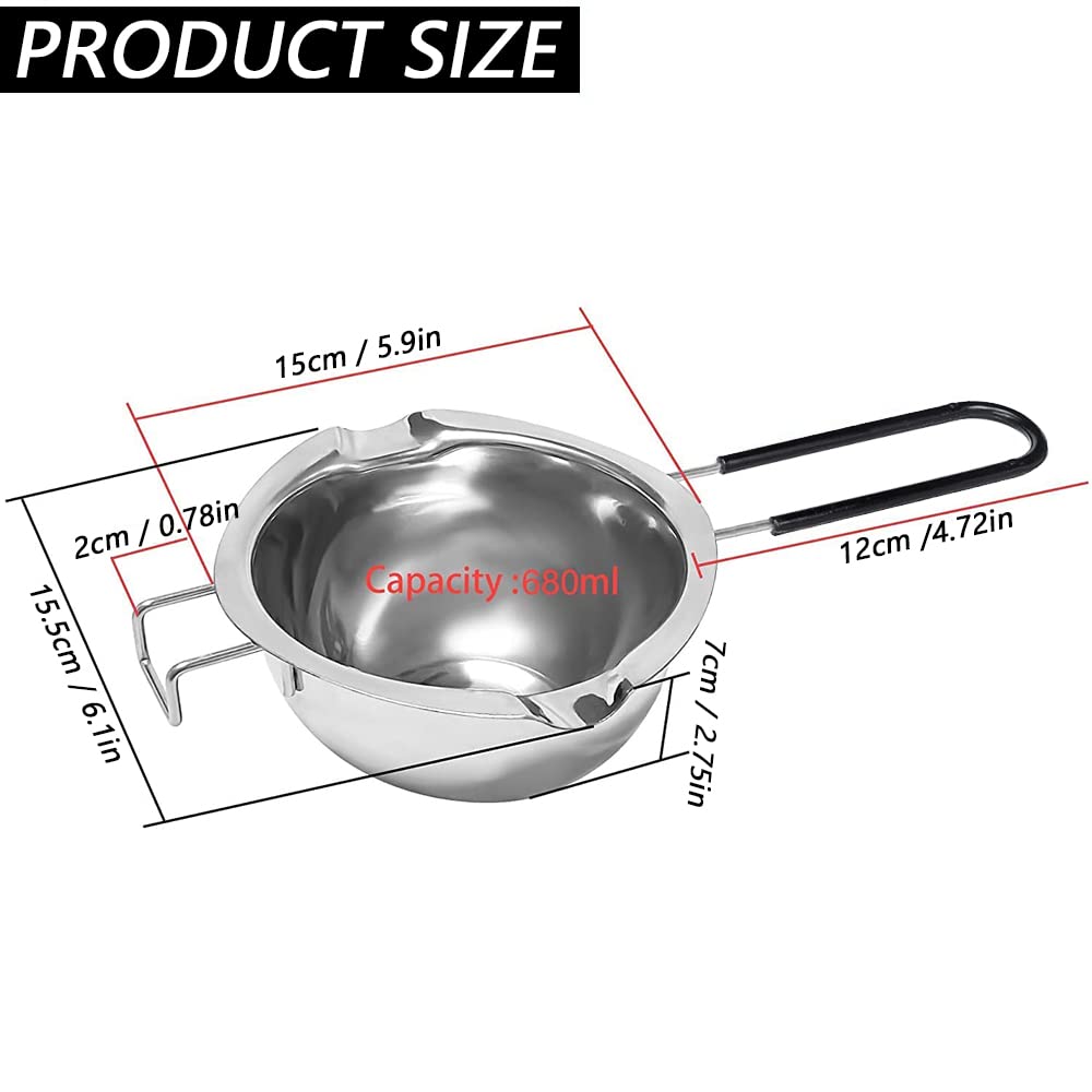 680ML Edelstahl Schmelztopf - Für Schokolade, Wachs & Käse