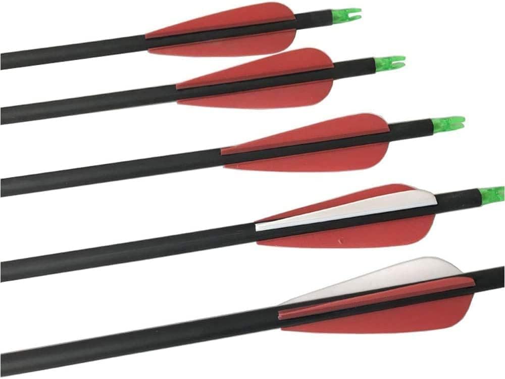 SHARROW 31inch Archery Carbon Arrows 6/12 pcs Spine 500 Hunting Target Arrows Replaceable Broadhead for Compound Bow Recurve Bow Longbows