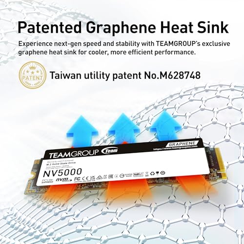 Image of TEAMGROUP NV5000 1TB SLC Cache NVMe PCIe Gen4x4 M.2 2280 Laptop, Desktop SSD Read /Write Speed up to 4500 / 1900MB /s TM8FGM001T0C101