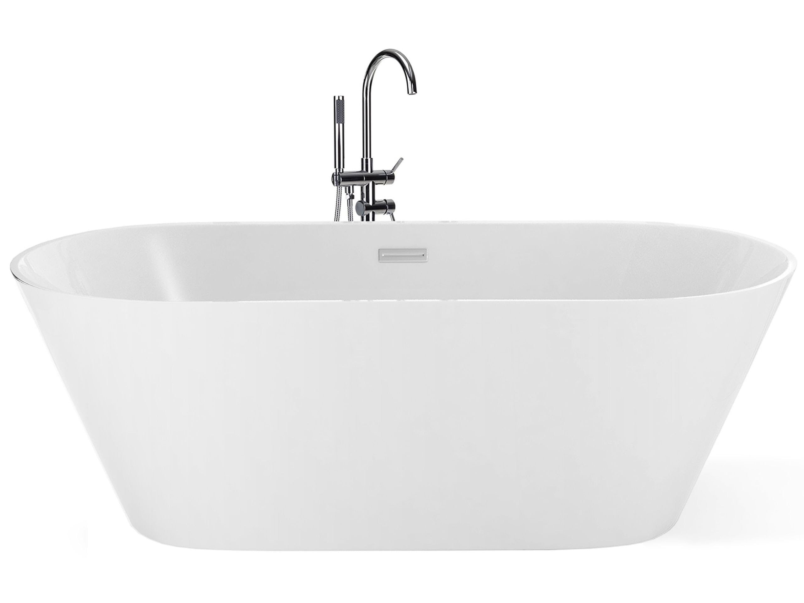 Bañera de acrílico blanco plateado 160 cm sanitario independiente moderno Havana