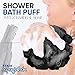 T.Taio Esponjabon Shower Bath Puff Soap Sponge- Loofah Luffa Loufa Body Wash Ball - Mesh Pouf Scrubber for Full Cleanse Lather Skin Care - Essential Beauty Bathroom Accessories - Charcoal Scent