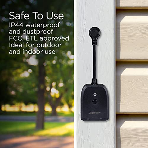 JONATHAN Y PLG1003A Outdoor Smart Dual Plug, WiFi Remote App Control, Alexa, Google Home Assistant Compatible, No Hub Required by JONATHAN Y - Image 4