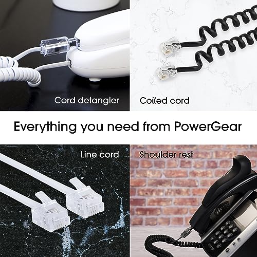 Cable de línea telefónica de 50 pies Power Gear ultrafino con conectores paquete de 72 6