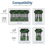deleyCON Zasilacz Kabel Przedłużacz Zestaw 6-Częściowy 30cm - Karta Graficzna PC Komputer Płyta Główna ATX 24-Pin EPS 4+4-Pin PCI Express 6+2-Pin i 6-Pin Męski do Żeńskiego Czarny Szary