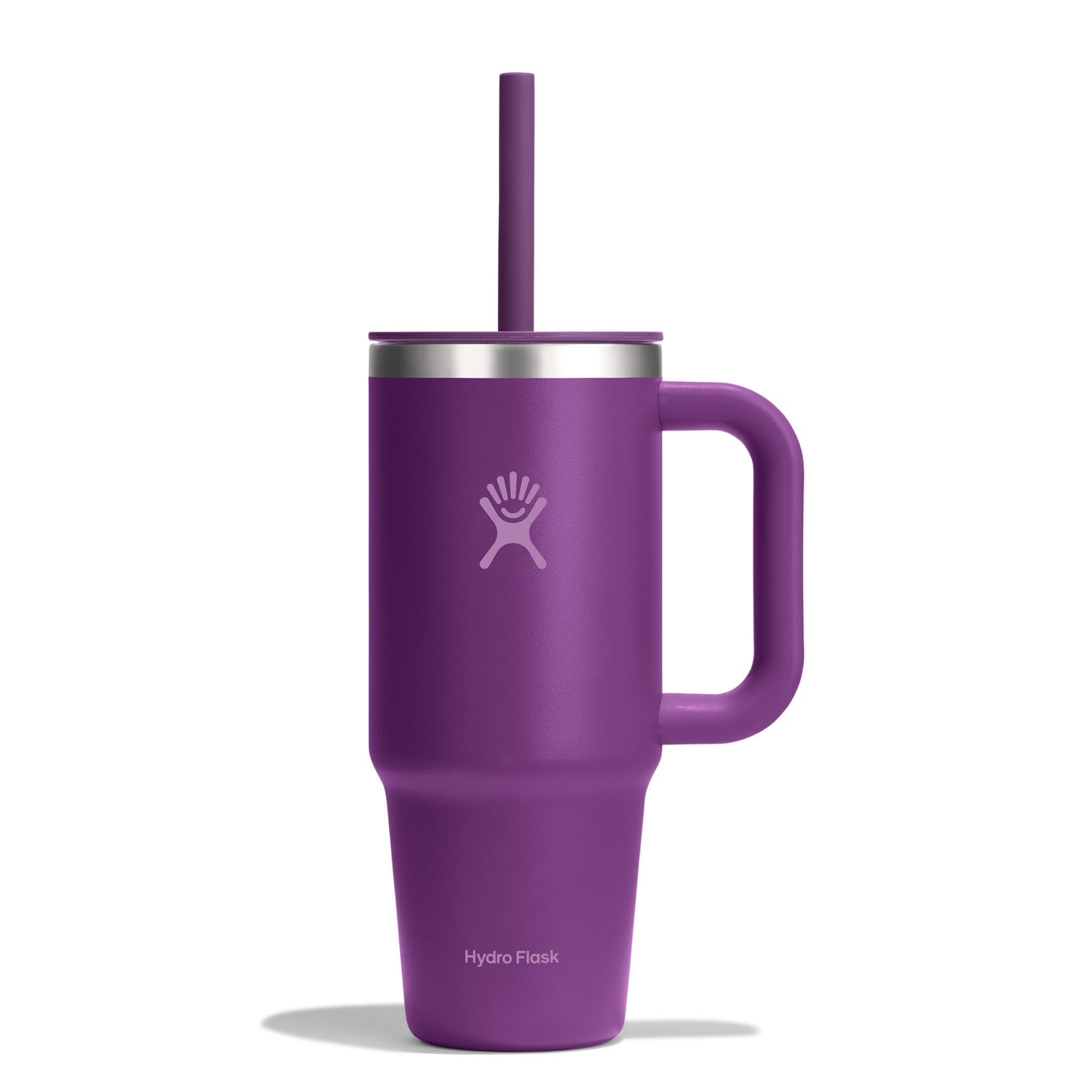 Hydro Flask - Travel Tumbler 709 ml (24 oz) with Closable Press-In Straw Lid - Edelstahl – Doppelwand Vakuumisoliert – Spritzschutzdeckel - Beachplum