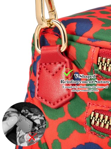 Image of Pure Colour Crossbody Bag Bum Bag for Women,Spacious Purse Fanny Packs Belt Bag,Oversized Bum Bag (Blue Green Leopard Bum Bag)
