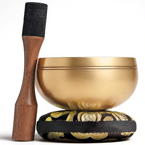 Miniatura 2 de Silent Mind Cuenco Tibetano 9 Cm Hecho A Mano Con Mazo Y Cojín - Sonido Puro Para Meditación Y Relajación, Artesanía De Nepal, Ideal Para Regalo