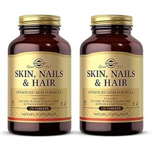 Solgar Skin, Nails & Hair, Advanced MSM Formula, Supports Collagen for Hair, Nail & Skin Health – Provides Zinc, Vitamin C & Copper – Non-GMO, Vegan – 120 Count (Pack of 2)