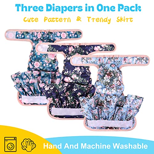 Image of NOYAL Washable Dog Diapers Female Reusable High Absorbency Leak-Proof Rose Pattern Doggie Diapers 3 Pack