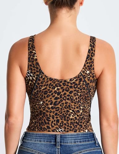 Image of THE GYM PEOPLE Womens' Sports Bra Longline Wirefree Padded with Medium Support