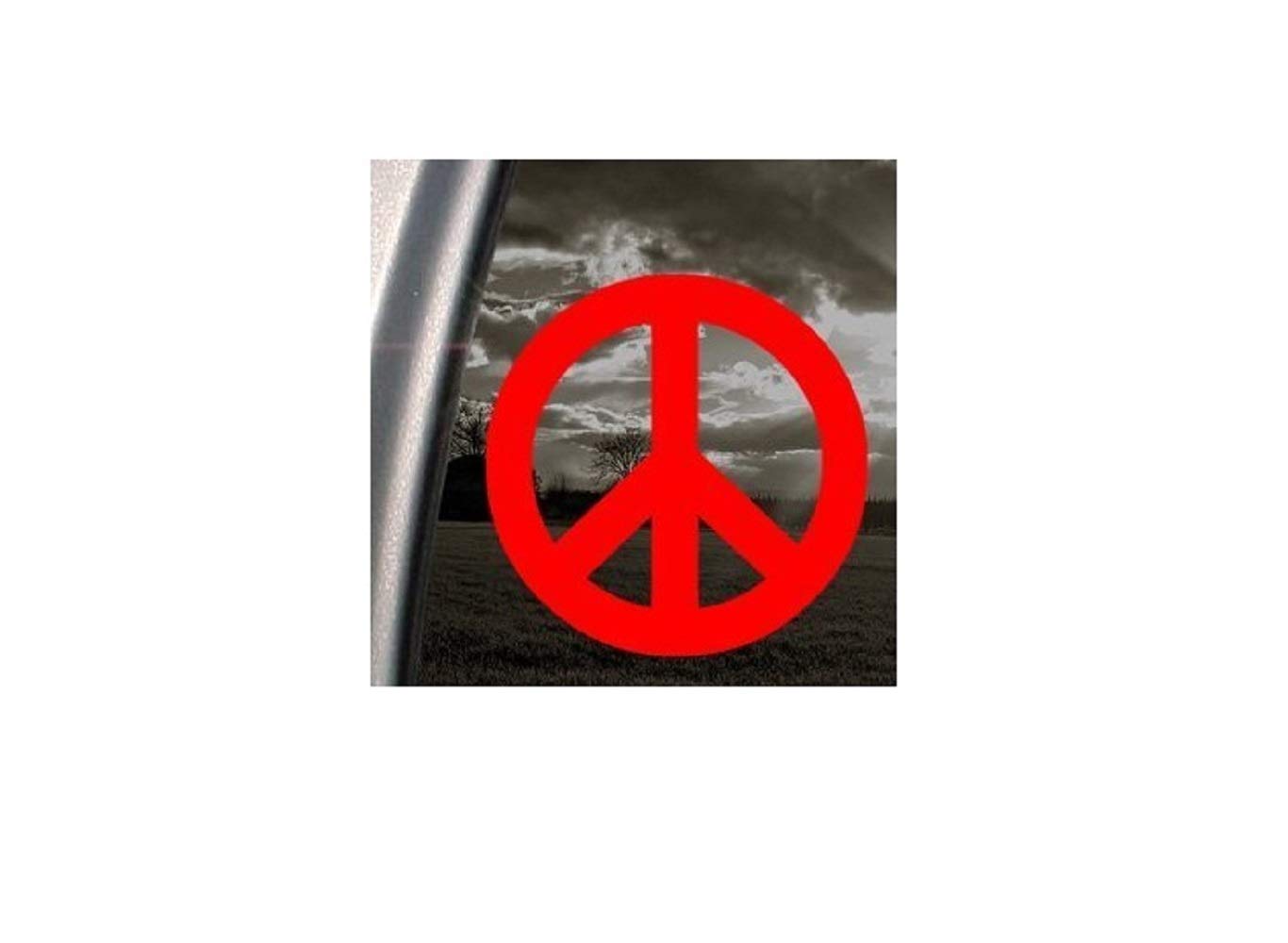 PEACE Sign Red Decal Symbol Car Truck Window