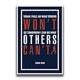 JSC451 Today I Will Do What Others Won't So Tomorrow I Can Do What Others Can't Poster Words Running Figure | 18-Inches by 12-Inches | Motivational Inspirational | Premium 100lb Gloss Poster Paper