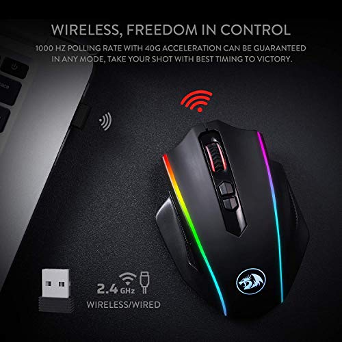 Redragon K596 Wireless Mechanical Gaming Keyboard M686 Wireless Gaming Mouse Bundle #TOP7