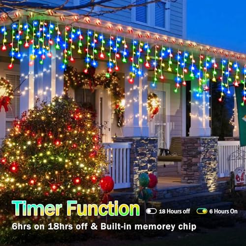 JEAYYDSI 164FT Christmas Lights Outdoor Decorations 1512LED Fairy String Light 12 Lighting Modes with Timer Memory Waterproof Christmas Light for Yard Roof Party Holiday Wedding Garden Decor by JEAYYDSI - Image 3