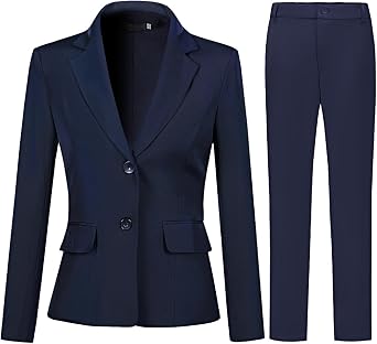 YUNCLOS Womens Formal Two Piece Office Lady Suit Set Work Blazer Jacket Pant