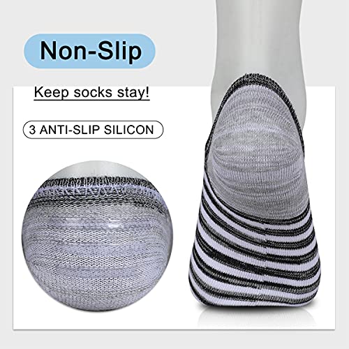 Mens No Show Cotton Socks 8 Pack Low Cut Casual Sock with Non-Slip Grips4