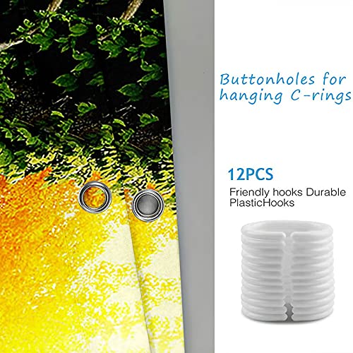 Rideau de douche polyester de qualité supérieure motif cascade 180x200