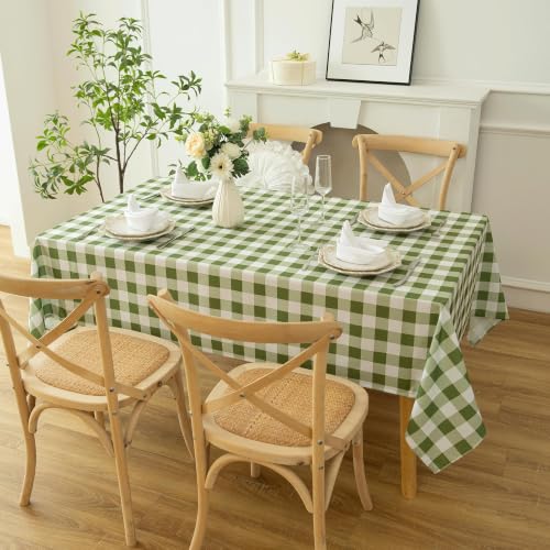 Essifunia Waterproof Checkered Tablecloth Fabric - Rectangle 58x84 Inch Classic Gingham Buffalo Plaid Table Cloth for Indoor/Outdoor Use - Washable Table Cover for Kitchen, BBQs, and Parties by Essifunia - Used condition - Image 9